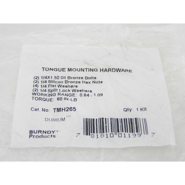 BURNDY TMH-265 Lug Tongue Mounting Kit 1/4" X 1 1/2", TMH-265